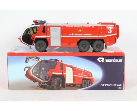 Wiking - A boxed diecast Wiking 1:43 scale Rosenbauer Panther 6x6 ARFF (Airport Rescue and Fire Fighting) Vehicle. The model 