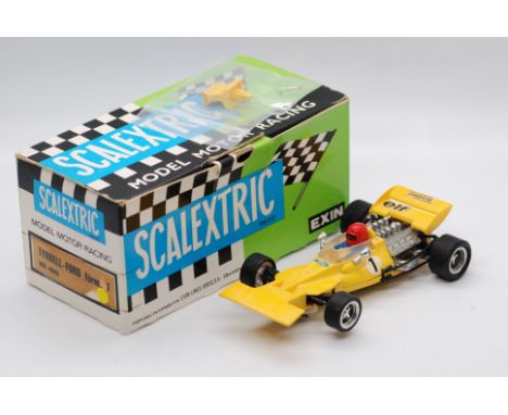 Scalextric Exin (Spain) - A boxed Scalextric Exin #4054 Tyrell F1 P-34. The model in yellow with RN1, marked 'Made in Spain' 