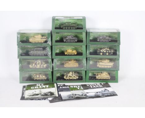 Atlas Editions - A regiment of 13 diecast model tanks from the Atlas Editions 'Ultimate Tank Collection' range. Lot includes 