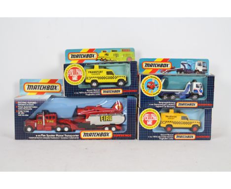 Matchbox Superkings - A boxed group of four Matchbox Superkings diecast 'Emergency' vehicles. Lot contains K-112 Fire Spotter