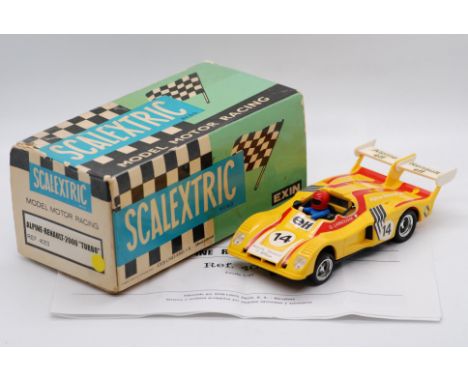 Scalextric Exin (Spain) - A boxed Scalextric Exin #4053 Alpine Renault 2000 Turbo. The model in yellow with RN14, marked 'Mad