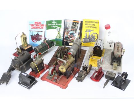 Mamod - Wilesco - Meccano - A collection of Stationary engines, a part built locomotive and various parts and pieces. Include