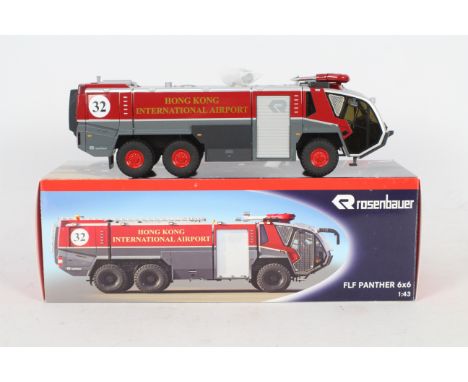 Wiking - A boxed diecast Wiking 1:43 scale Rosenbauer FLF Panther 6x6 ARFF (Airport Rescue and Fire Fighting) Vehicle. The mo