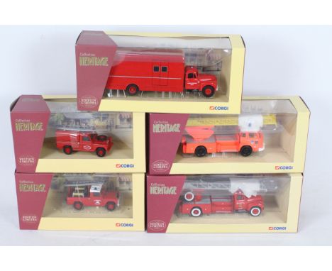 Corgi - Five boxed Limited Edition diecast model Fire Appliances from the Corgi Heritage Collection series. Lot includes#7090