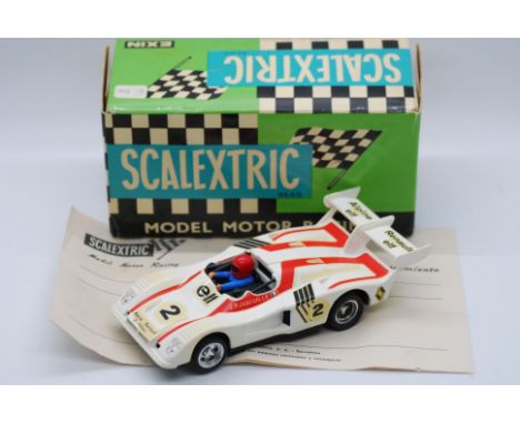 Scalextric Exin (Spain) - A boxed Scalextric Exin #40453 Alpine Renault 2000 Turbo. The model in white with RN2, marked 'Made