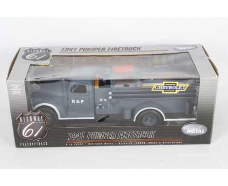 Highway 61 Collectibles, Ertl - A boxed 1:16 scale Ertl SKU50340 'Highway 61 Collectibles' 1941 Chevrolet Pumper Firetruck. T