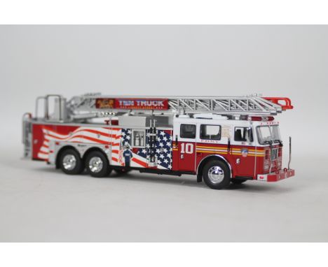 Code 3 Collectibles - A limited edition 2001 Seagrave Rear Mount Ladder Company 10 Liberty Street truck in FDNY special liver