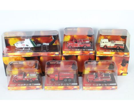 Corgi - Six boxed diecast Fire appliances  from the 'Heroes Under Fire' series from Corgi. Lot includes Corgi USS1206 Cobra H