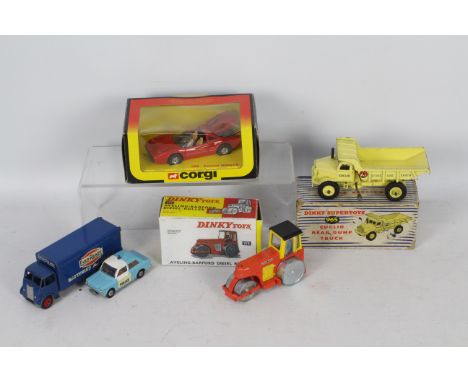 Dinky - Corgi - A collection of 5 x models including an unboxed Guy Ever Ready van # 918, a boxed Euclid Dumper # 965, an Ave
