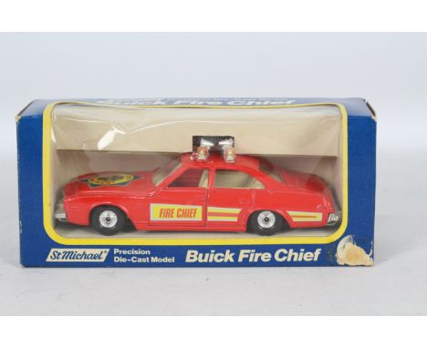 Corgi - A boxed Corgi #8803 'Marks &amp; Spencer Issue' Buick Fire Chief Car. The model in red with Fire Chief Dept. labels t