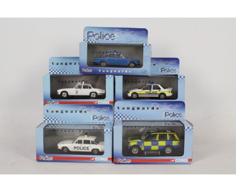 Vanguards - Five boxed diecast 1:43 scale Limited Edition 'Police' vehicles from Vanguards. Lot includes VA09604 Range Rover 