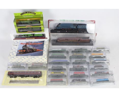 Atlas Editions, Corgi, Del Prado- A collection of over 20 bubble packed and boxed static railway locomotives and one item of 