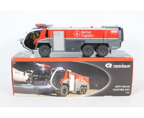 Wiking - A boxed diecast Wiking 1:43 scale Rosenbauer Panther 6x6 ARFF (Airport Rescue and Fire Fighting) Vehicle. The model 