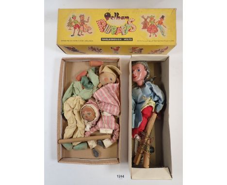 A Pelham puppet Prince Charming, boxed and two others a/f 