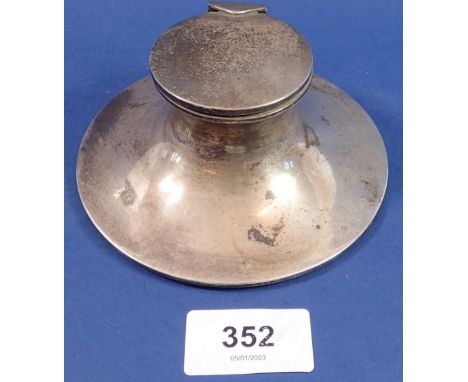 An Asprey silver capstan inkwell, Birmingham 1904 