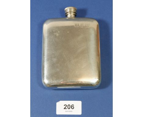 A pewter spirit flask