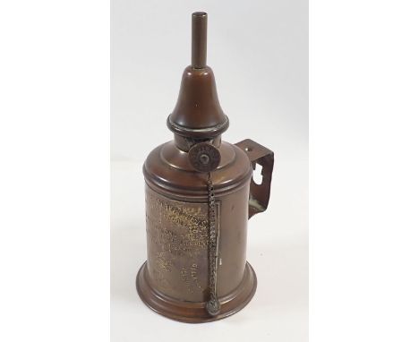 A copper pigeon lamp 