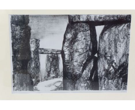 A print after Henry Moore of Stonehenge, 38 x 55cm 