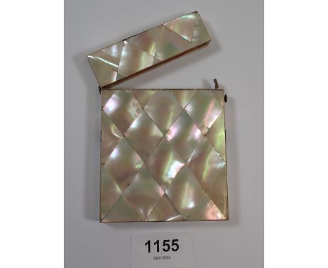 A mother of pearl clad card case 