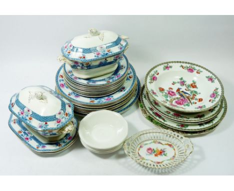 A group of Winkle & Co Whieldon Ware in Phoenix pattern comprising: bowl, two dinner plates and three other plates plus a Win