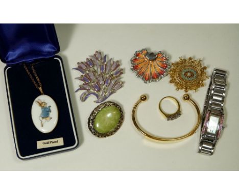 Various costume jewellery and Rotary watch 