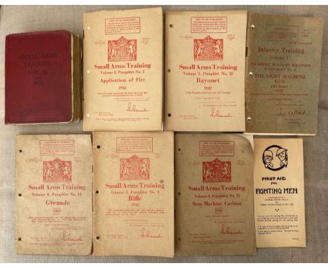 WW2 British Small Arms Training manuals collection to include: Small Arms Training Vol II 1931: Application of Fire 1942: Bay