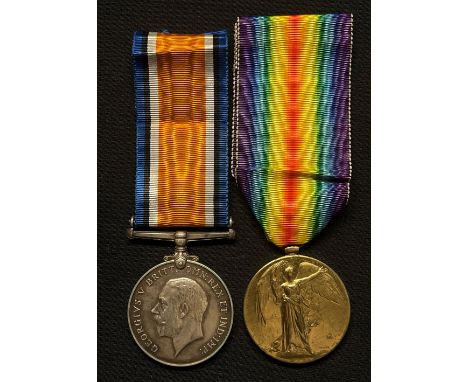 WW1 British War Medal and Victory Medal to 24396 Pte Charles H West, Royal Warwickshire Regiment. Complete with ribbons. Woun