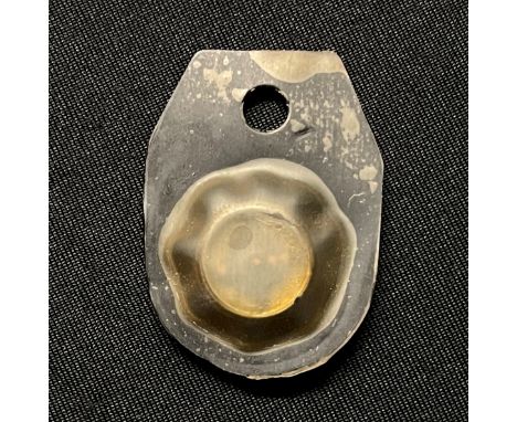 WW2 British Escape and Evasion Compass contained in a soft black plastic pouch. Could be worn around the neck on a cord and s
