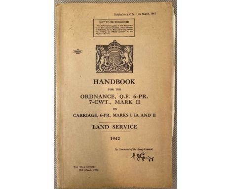 WW2 Rare British 6prd Anti Tank Gun Training Manual 1942. Pull out sections with photographs. 