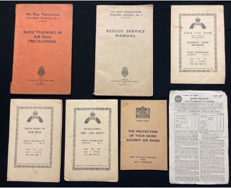 WW2 British ARP Home Front Paperwork collection comprising of : ARP Basic Training Manual No1 dated 1940: ARP Rescue Service 