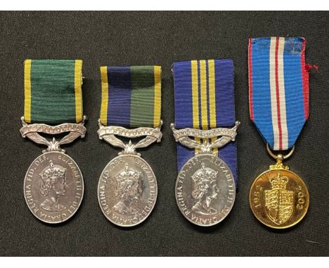 Four Copy/Replacemet Medals all complete with ribbons: Jubille Medal 1952-2002: ERII Army Emergency Reserve Efficiency Medal: