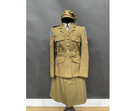 Reproduction WW2 British ATS Uniform comprising of Other Ranks 1st pattern Service Dress cap complete with cap badge, Service