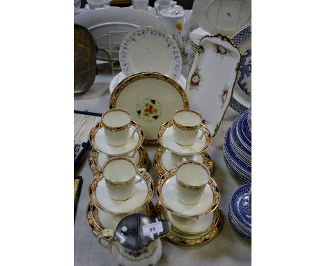 Ceramics -  a Copeland Spode Rockingham pattern jug, retailed by Harrods; Royal Albert Memory Lane pattern plates; Royal Albe