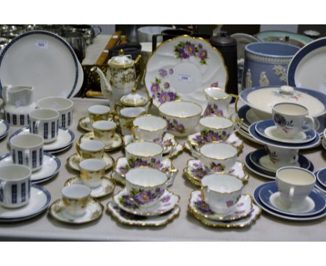 Teawares - a Salisbury china Eventide pattern part tea service; another Japanese Meito part coffee service (2)