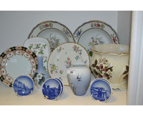 Ceramics - Royal Copenhagen vases; miniature Collectors Plates; an Arthur Woods jardiniere; Olde Bristol Porcelain wavy edged