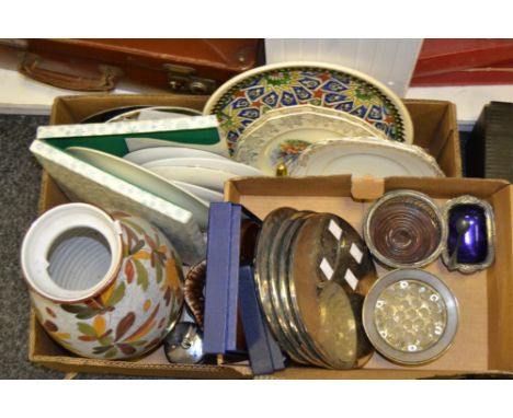 Decorative Ceramics and Plated Ware - a Royal Worcester egg coddler; Italian stoneware vase; Masons serving dish, fruit baske