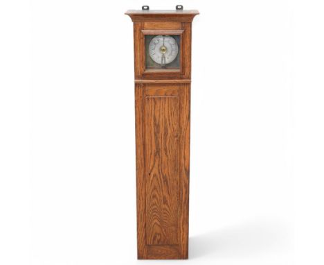 John Whitehurst of Derby- late 19th century oak cased wall hanging Noctuary or night watchman's wall clock, in a rectangular 