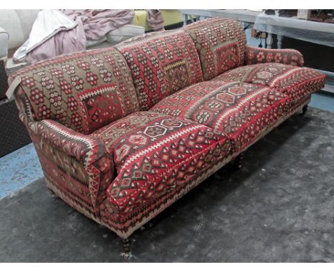 GEORGE SMITH KELIM SOFA, three seater, 227cm x 87cm H x 93cm.