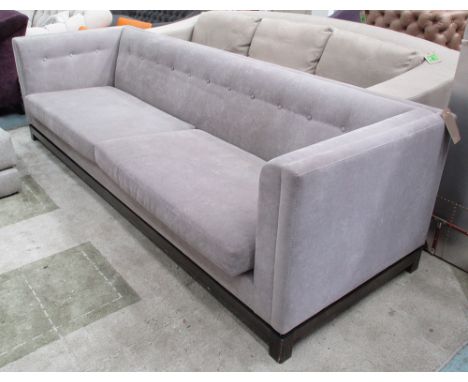 SOFA, four seater, button back, 276cm W x 90cm D x 79cm H. (with faults)