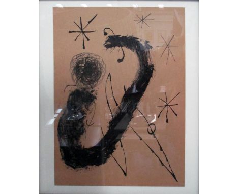 JOAN MIRO, lithograph, Star, printed by Maeght 1965, 38cm x 27cm framed and glazed. 