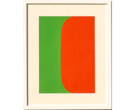 ELLSWORTH KELLY, original lithograph, Study in Red and Green, printed by Maeght 1958, 38cm x 27cm framed and glazed. 