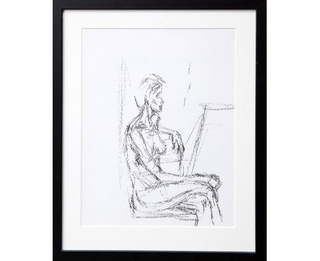 ALBERTO GIACOMETTI, 'Seated Nude', lithograph, 1961, Wofsy 151, 31cm x 28cm, framed and glazed.