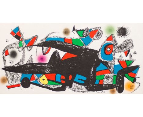 JOAN MIRO, 'Miro-Sculptor, Denmark', lithograph in colours on heavy Guarro paper, 1974, edition of 1500, 20cm x 40cm, framed 