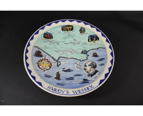 POOLE POTTERY CHARGER - THOMAS HARDY a limited edition charger made in 1968 to commemorate the Thomas Hardy festival. No 108 