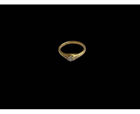 Diamond solitaire 18 carat gold ring,size O/P.