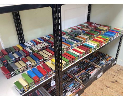 Large collection of Exclusive First Edition double decker buses.
