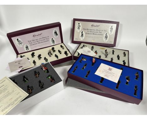 A collection of Britains model figures to include a new boxed set of 41150 pipes and drums of Royal Scots, a boxed set of the