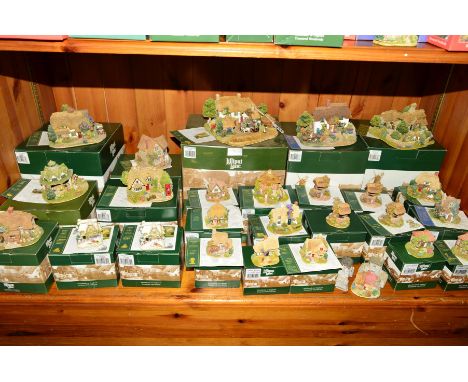 TWENTY EIGHT LILLIPUT LANE SCULPTURES FROM BRITISH COLLECTION (black backstamp) (25 boxed), 'Golden Basket' L2557 (deeds), 'W