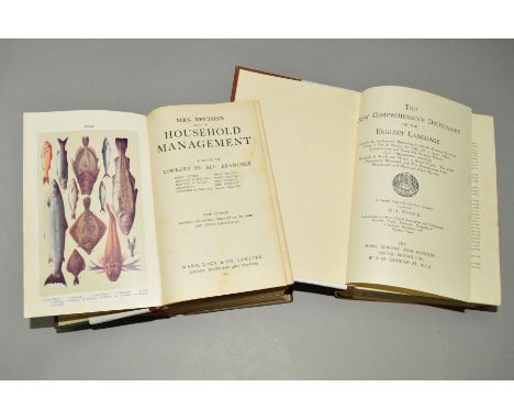 MRS BEETON'S BOOK OF HOUSEHOLD MANAGEMENT, published 1915, Ward, Lock &amp; Co Ltd, together with The New Comprehensive Dicti