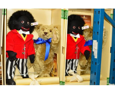 TWO BOXED LIMITED EDITION STEIFF 'JOLLY GOLLY AND BEAR SET' 1996, No 654428, made exclusively for Dolly Land, London, No 851/